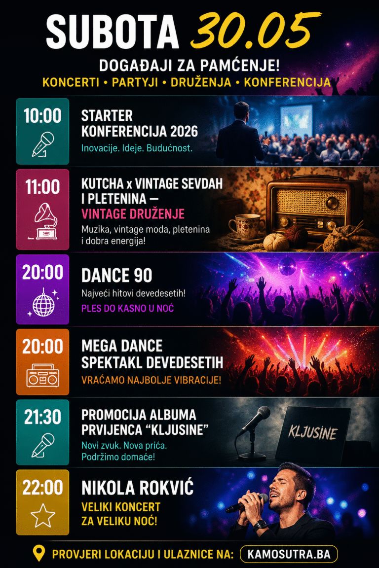 događaji u BiH 30.05 koncerti i partyji