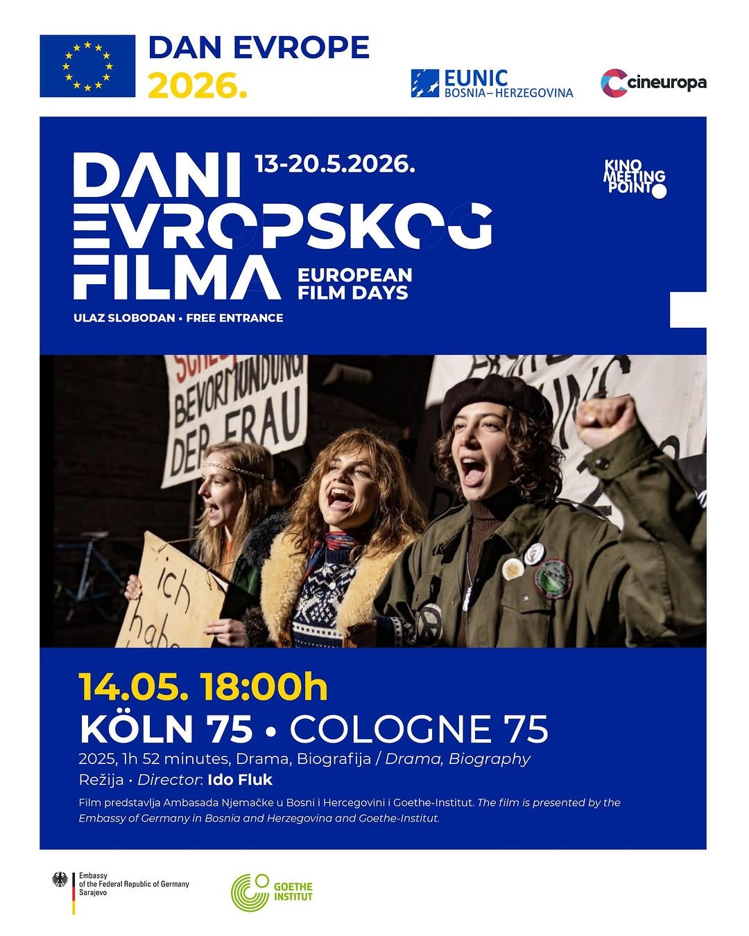 Projekcija filma Köln 75 Sarajevo