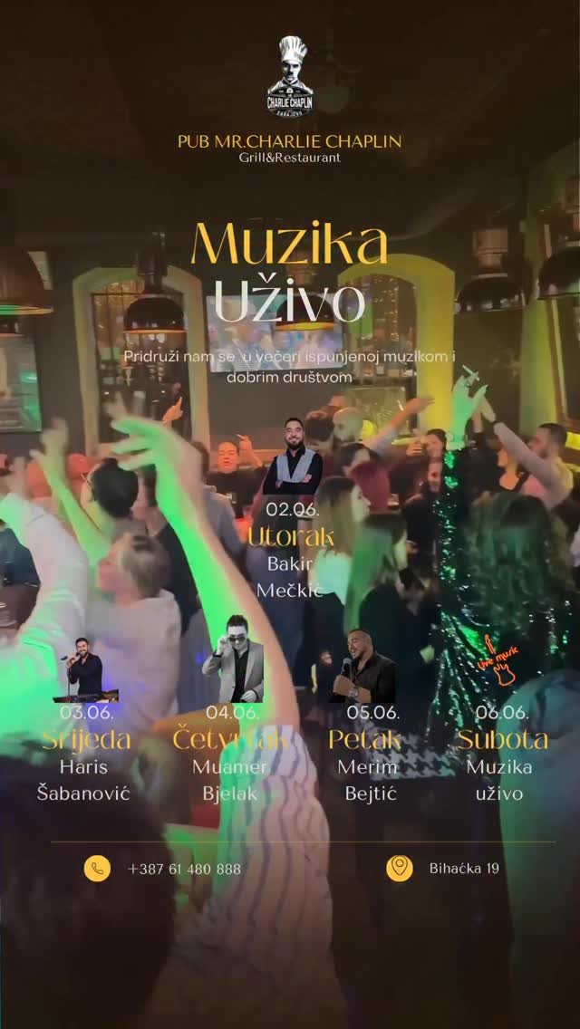 Muzika uživo Sarajevo u PUB Mr. Charlie Chaplin Grill&Restaurant