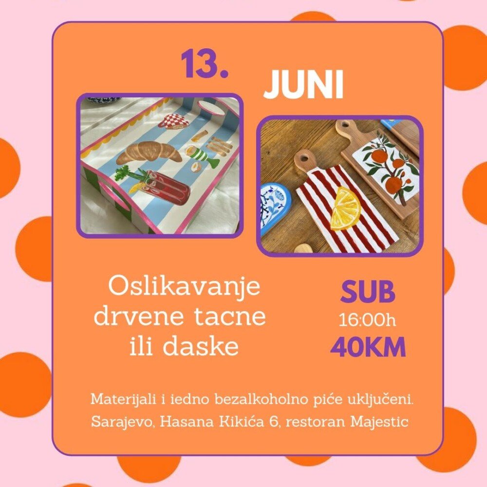 Slikanje na drvenoj tacni ili dasci Sarajevo