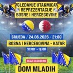 Javno gledanje utakmice BiH – Katar Sarajevo