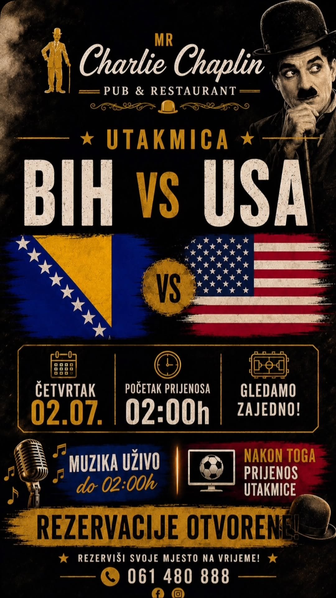 Prijenos utakmice BIH vs USA uz muziku uživo