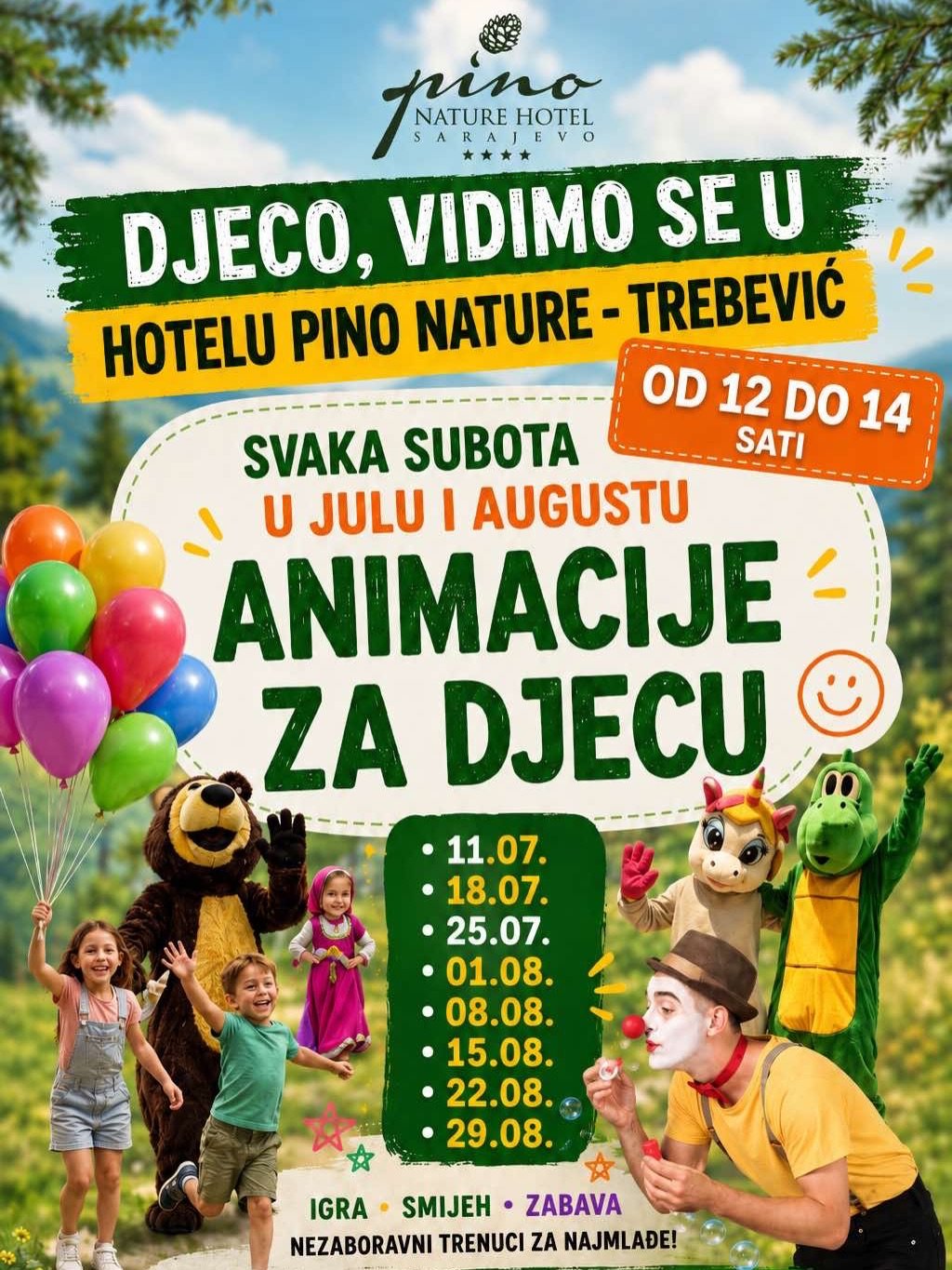 Besplatna zabava za djecu na otvorenom na Trebeviću Sarajevo