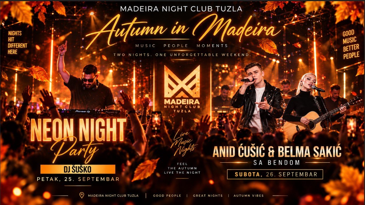 Vikend u Madeiri: DJ Šuško, Anid Ćušić i Belma Sakić