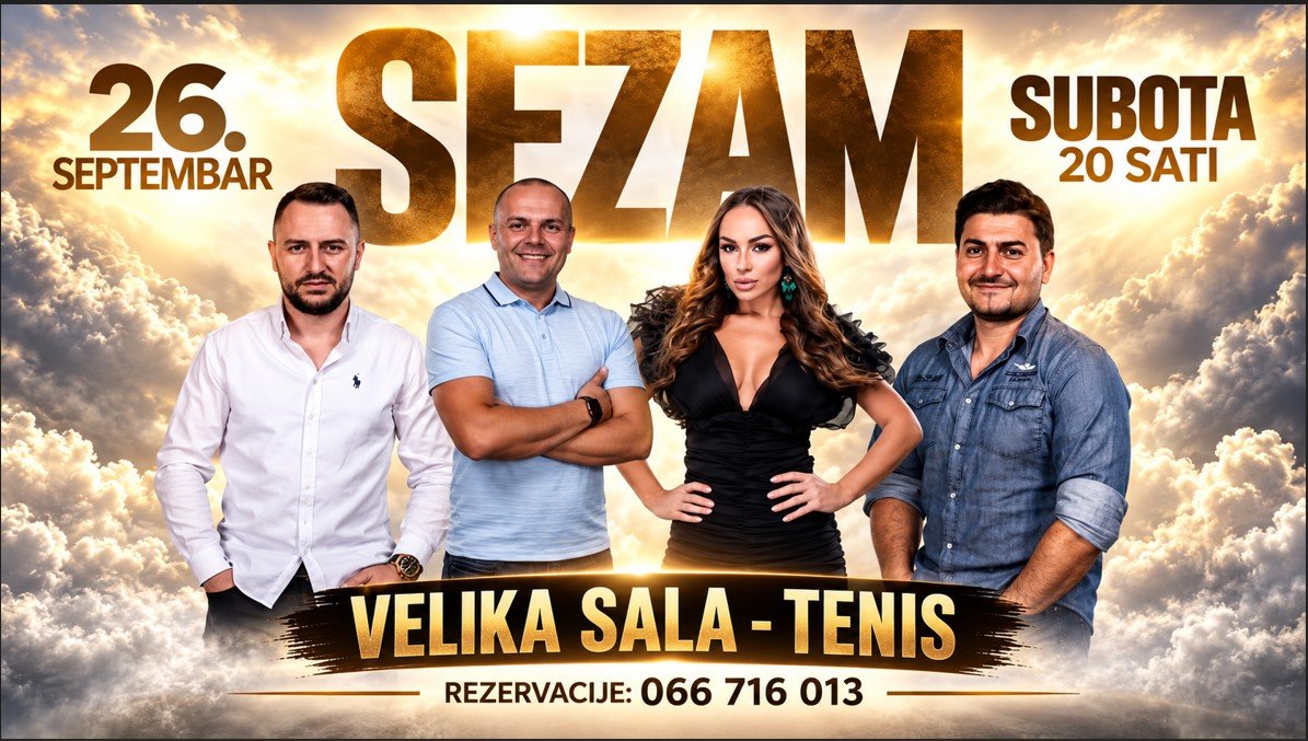 SEZAM – velika muzička noć u Tenisu, 26. septembra